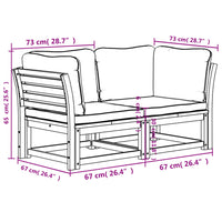 Divano da Giardino con Cuscini 2 Posti Legno Massello di Acacia 3214313