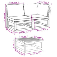 Set Salotto Giardino 9 pz con Cuscini Legno Massello di Acacia 3214317