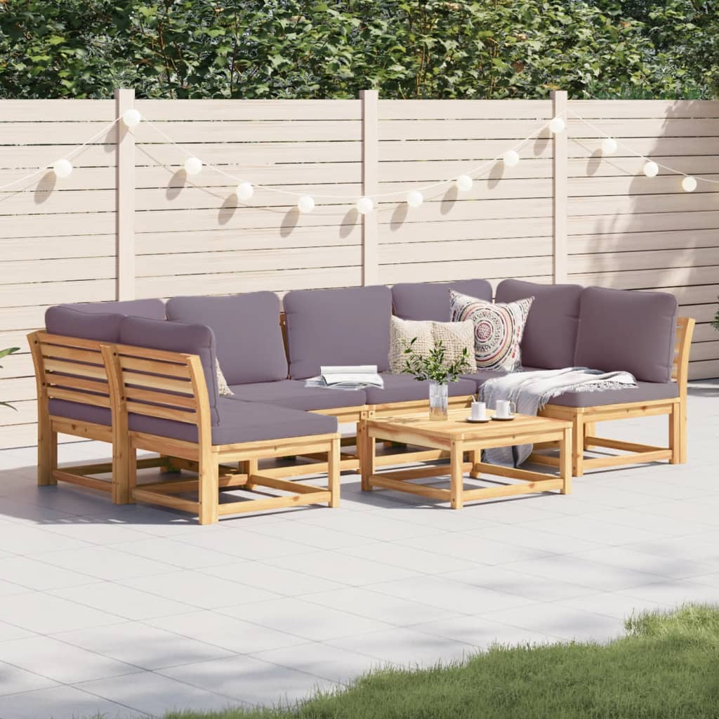 Set Salotto da Giardino 7 pz con Cuscini Legno Massello Acacia 3214323