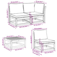 Set Salotto da Giardino 5 pz con Cuscini Legno Massello Acacia 3214325