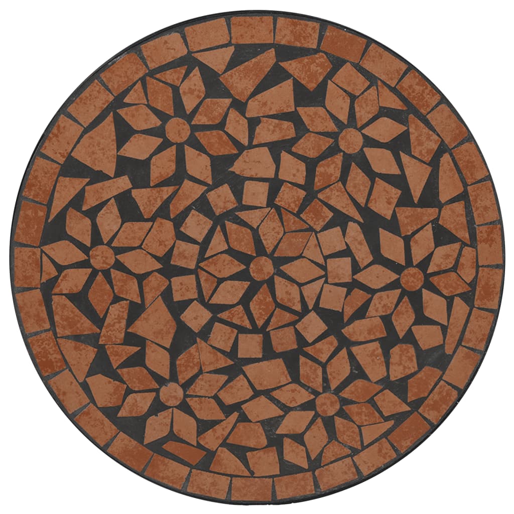 Set da Bistrot con Mosaico Terracotta in Ferro e Ceramica 3216352