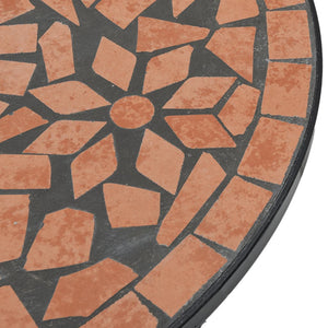 Set da Bistrot con Mosaico Terracotta in Ferro e Ceramica 3216352