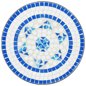 Set da Bistrot con Mosaico Blu e Bianco in Ferro e Ceramica 3216353