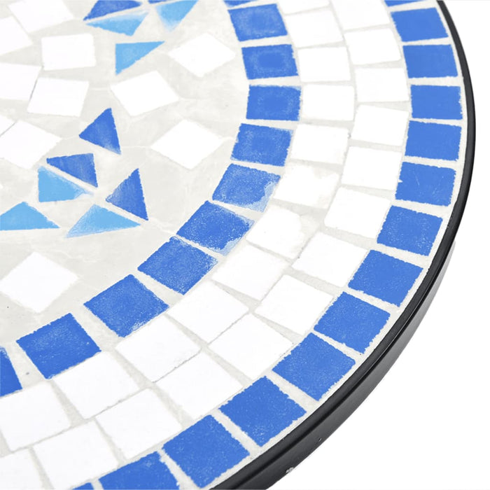 Set da Bistrot con Mosaico Blu e Bianco in Ferro e Ceramica 3216353