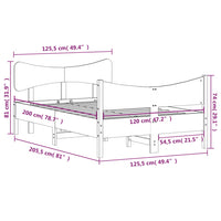 Giroletto con Testiera 120x200 cm in Legno Massello di Pino 3216384