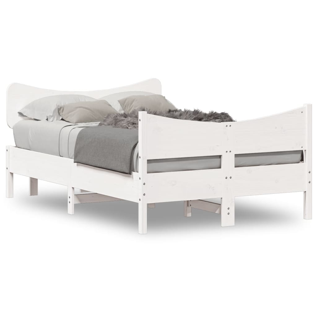 Letto senza Materasso Bianco 120x190 cm Legno Massello di Pino 3216400