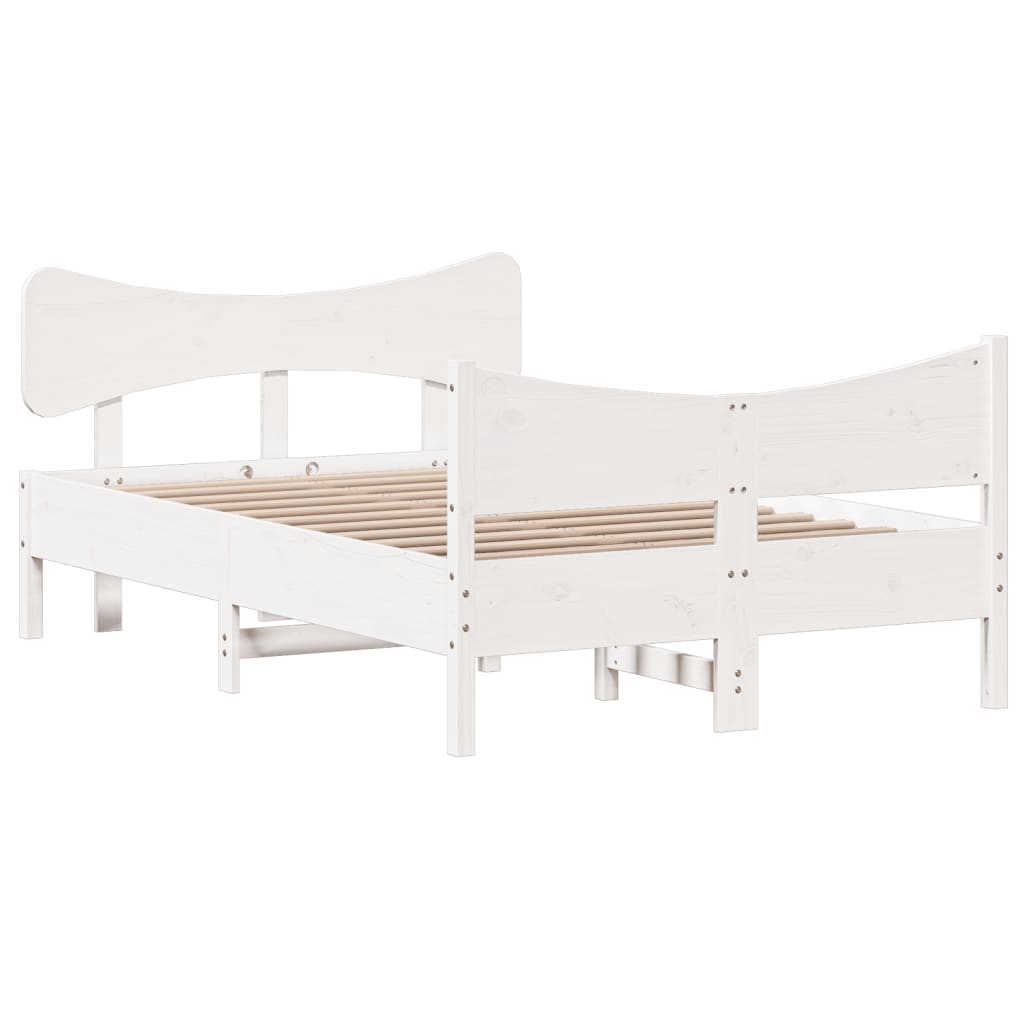 Letto senza Materasso Bianco 120x190 cm Legno Massello di Pino 3216400