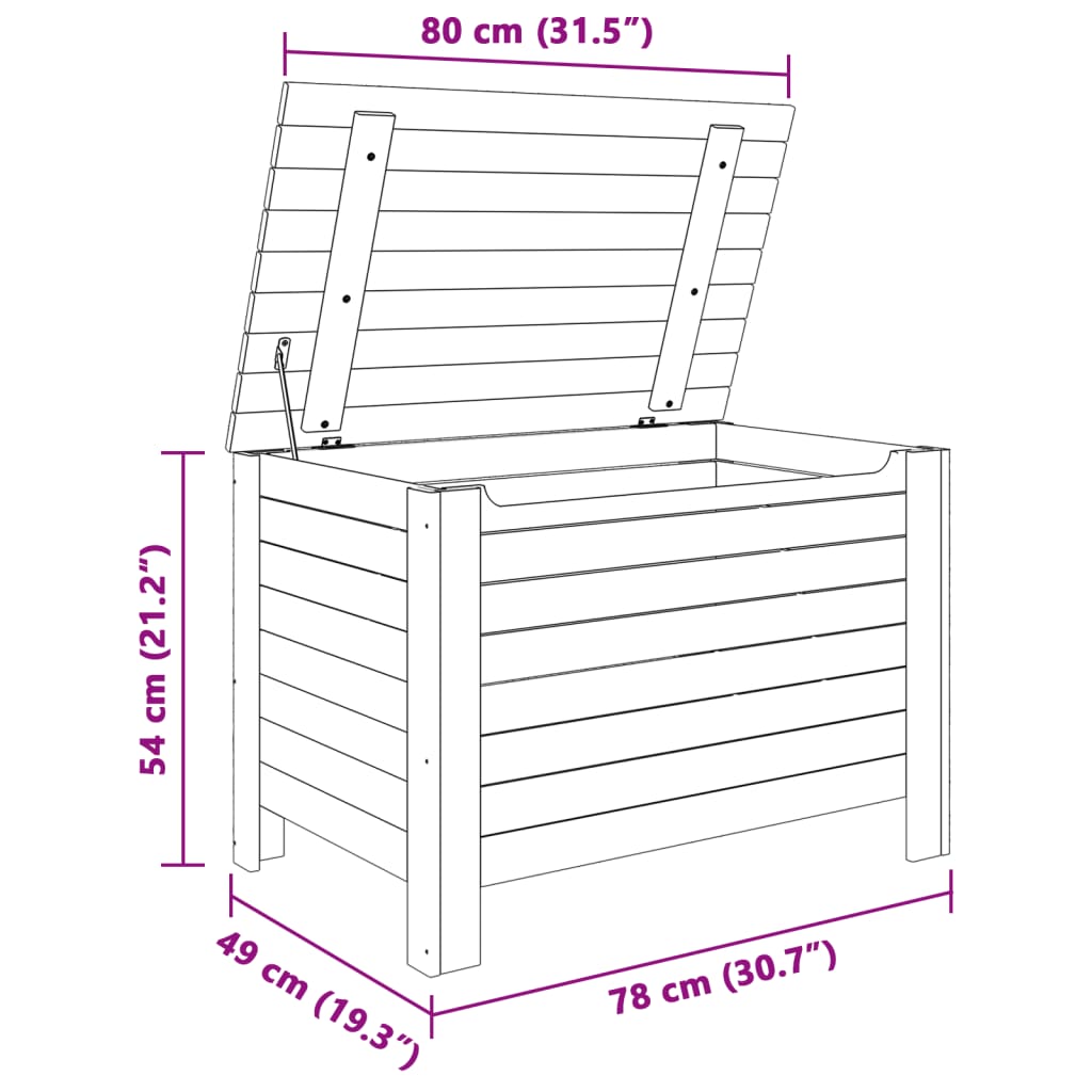 Contenitore con Coperchio RANA 80x49x54 cm Legno Massello Pino 4002321