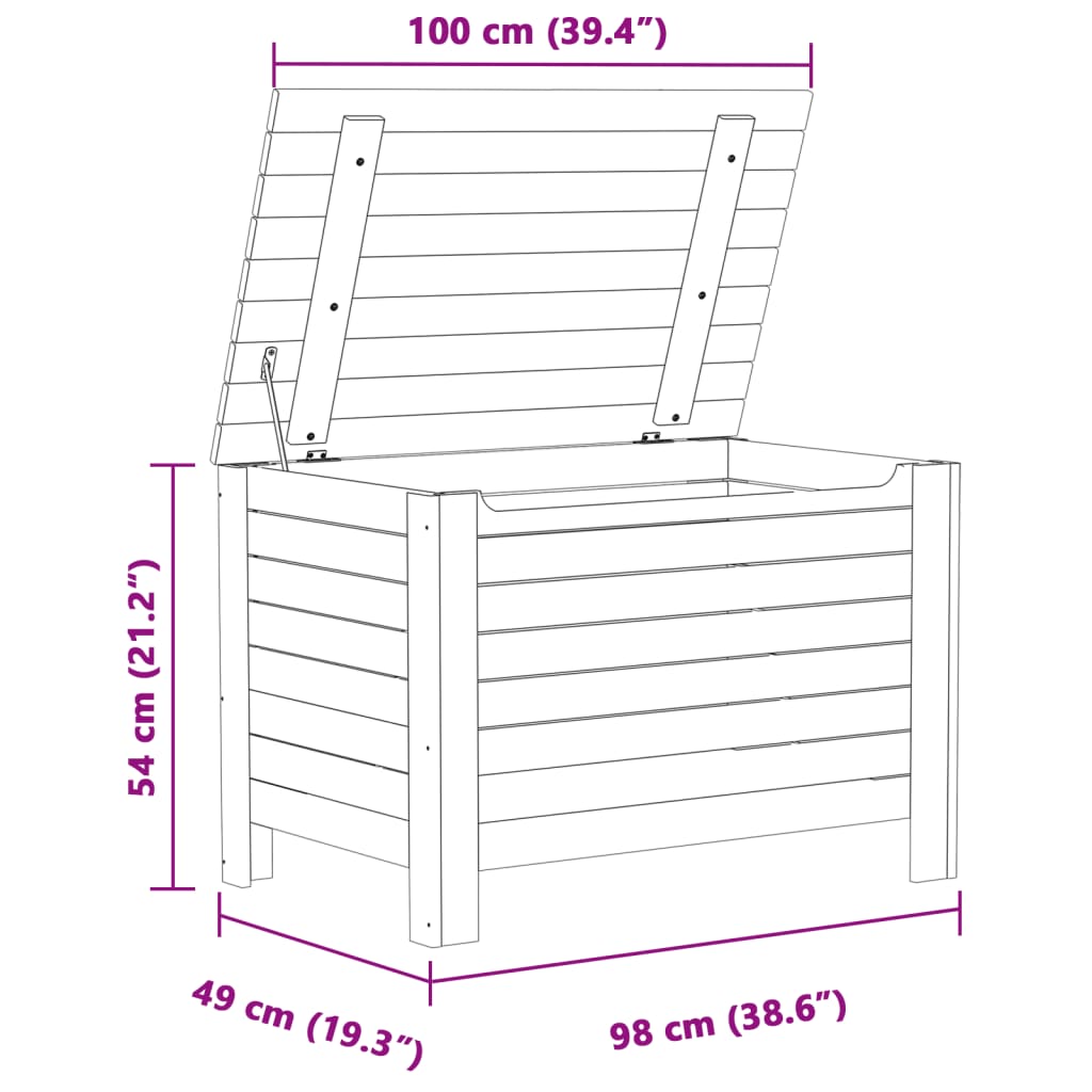 Contenitore con Coperchio RANA Bianco 100x49x54cm Massello Pino 4002324