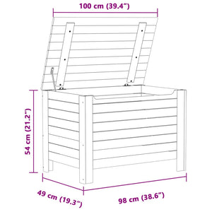 Contenitore con Coperchio RANA Bianco 100x49x54cm Massello Pino 4002324