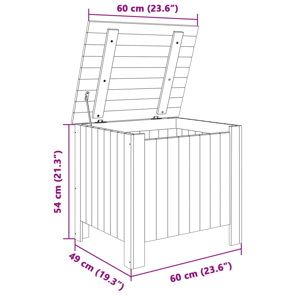 Contenitore con Coperchio RANA 60x49x54 cm Legno Massello Pino 4002327