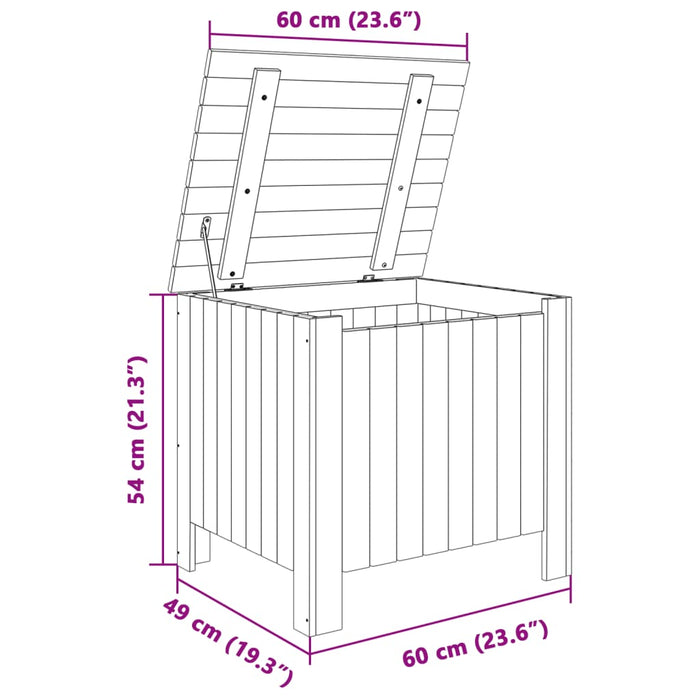 Contenitore con Coperchio RANA 60x49x54 cm Legno Massello Pino 4002327