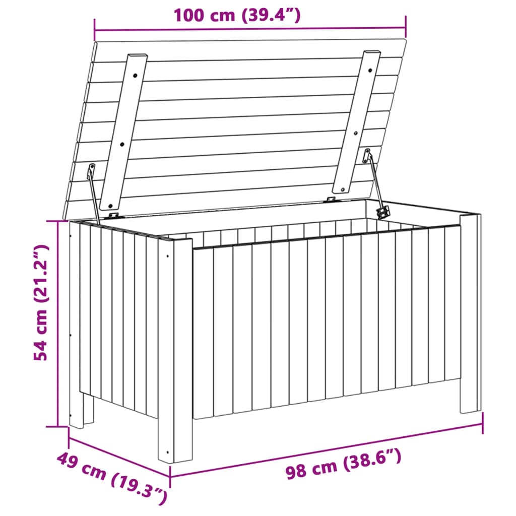 Contenitore con Coperchio RANA Bianco 100x49x54cm Massello Pino 4002332