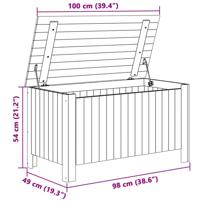 Contenitore con Coperchio RANA Bianco 100x49x54cm Massello Pino 4002332