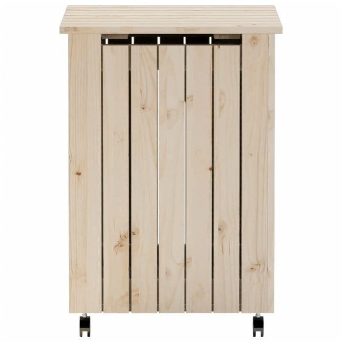 Cesta Biancheria con Ruote RANA 45x45x64 cm Legno Massello Pino 4002333