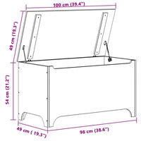 Contenitore con Coperchio RANA Bianco 100x49x54cm Massello Pino 4002340