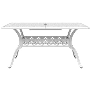 Set da Pranzo da Giardino 5 pz Bianco in Alluminio Pressofuso 3216318