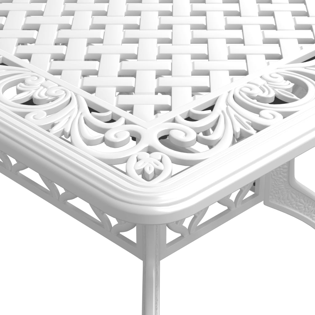 Set da Pranzo da Giardino 5 pz Bianco in Alluminio Pressofuso 3216318