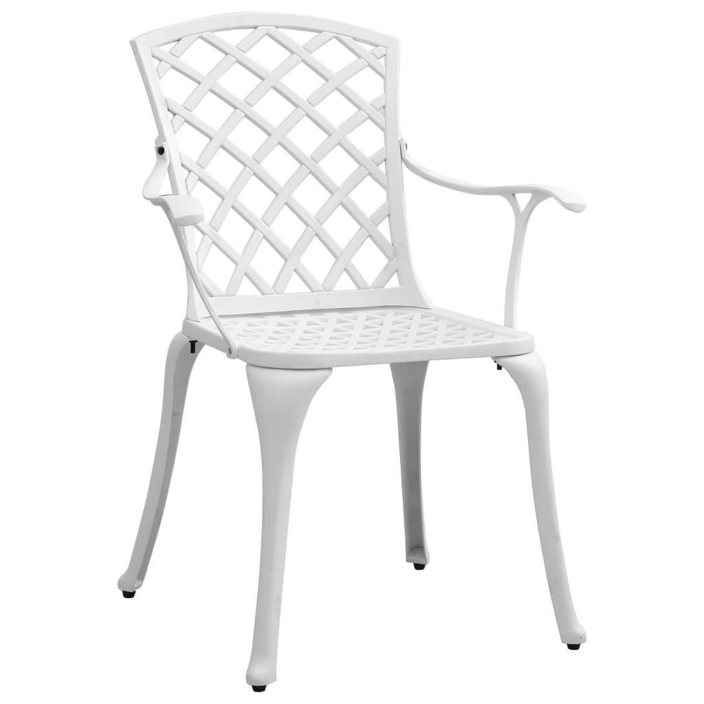 Set da Pranzo da Giardino 5 pz Bianco in Alluminio Pressofuso 3216318