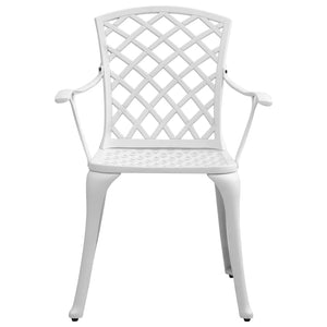 Set da Pranzo da Giardino 5 pz Bianco in Alluminio Pressofuso 3216318