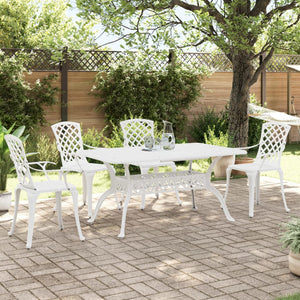 Set da Pranzo da Giardino 5 pz Bianco in Alluminio Pressofuso 3216318