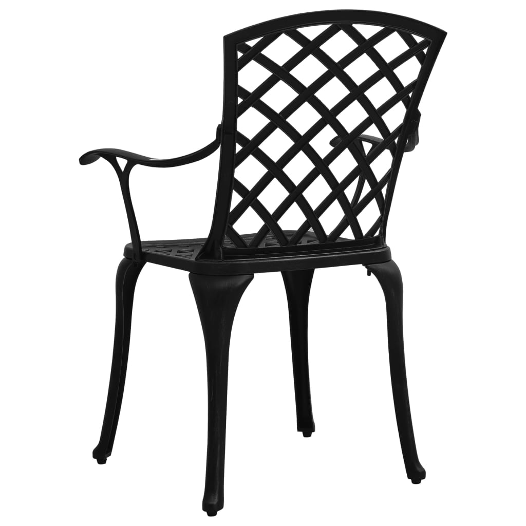 Sedie da Giardino 6 pz in Alluminio Pressofuso Nero 3216320