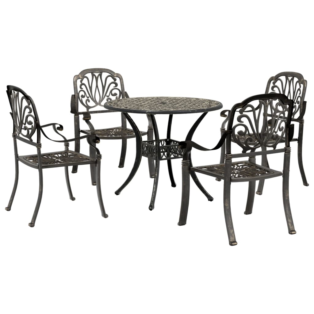 Set da Pranzo da Giardino 5 pz Bronzo in Alluminio Pressofuso 3216326