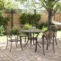 Set da Pranzo da Giardino 5 pz Bronzo in Alluminio Pressofuso 3216326