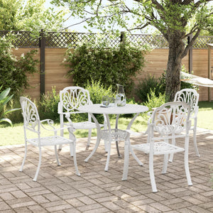 Set da Pranzo da Giardino 5 pz Bianco in Alluminio Pressofuso 3216328