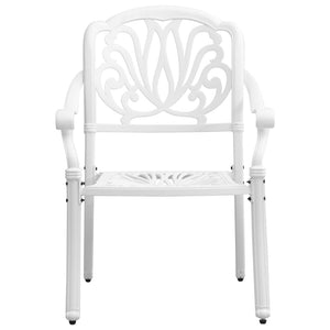 Set da Pranzo da Giardino 5 pz Bianco in Alluminio Pressofuso 3216328