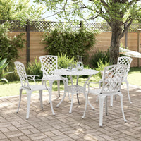 Set da Pranzo da Giardino 5 pz Bianco in Alluminio Pressofuso 3216336