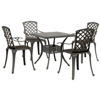 Set da Pranzo da Giardino 5 pz Bronzo in Alluminio Pressofuso 3216349