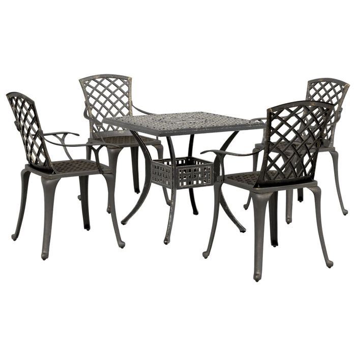 Set da Pranzo da Giardino 5 pz Bronzo in Alluminio Pressofuso 3216349