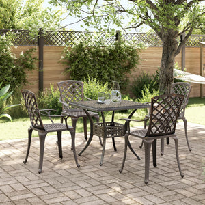 Set da Pranzo da Giardino 5 pz Bronzo in Alluminio Pressofuso 3216349