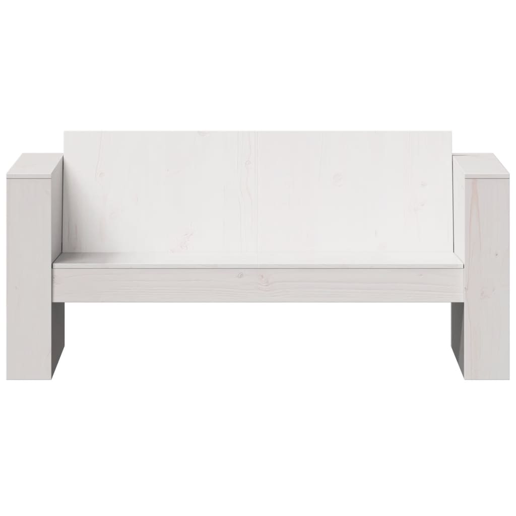 Divano Giardino 2 Posti Bianco 134x60x62 cm Legno Massello Pino 832370