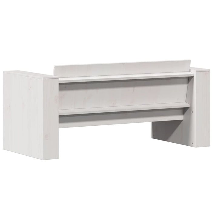 Divano Giardino 2 Posti Bianco 134x60x62 cm Legno Massello Pino 832370