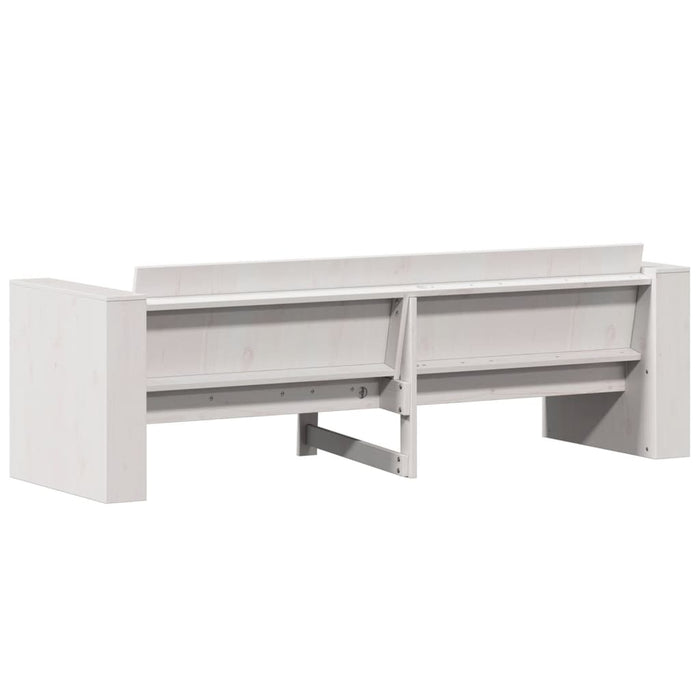 Divano Giardino 3 Posti Bianco 189x60x62 cm Legno Massello Pino 832374