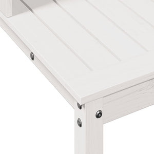 Tavolo Invaso con Ripiani Bianco 108x50x109,5 cm Massello Pino 832413