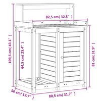 Tavolo Invaso con Ripiani Bianco 82,5x50x109,5 cm Massello Pino 832423