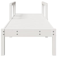 Lettino Prendisole Bianco 199,5x62x55 cm Legno Massello di Pino 832539