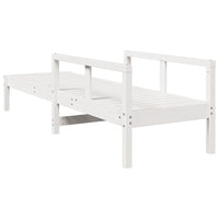 Lettino Prendisole Bianco 199,5x62x55 cm Legno Massello di Pino 832539