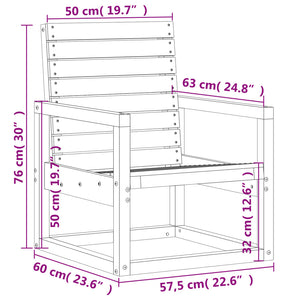 Sedia da Giardino Bianca 57,5x63x76 cm Legno Massello di Pino 832548