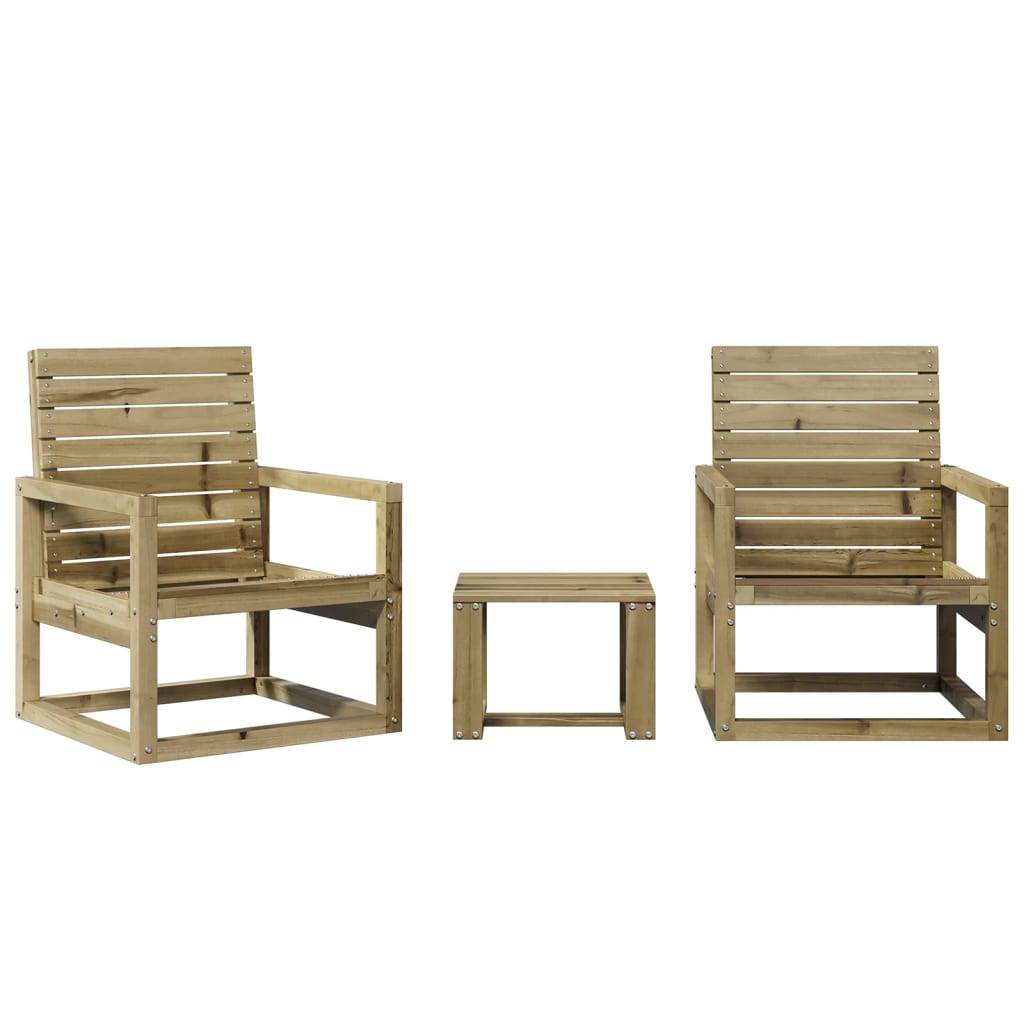 Set Salotto da Giardino 3 pz in Legno Impregnato di Pino 832556