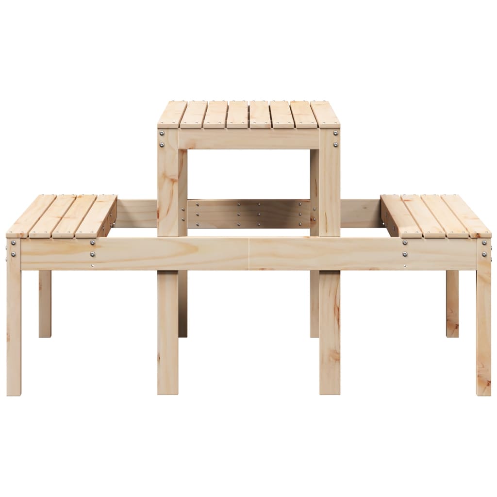 Tavolo da Picnic 110x134x75 cm in Legno Massello di Pino 832557