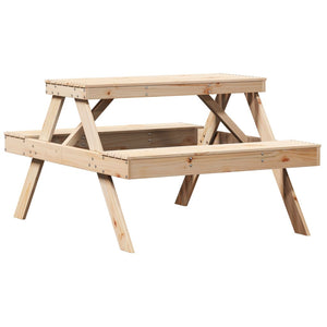 Tavolo da Picnic 105x134x75 cm in Legno Massello di Pino 832567