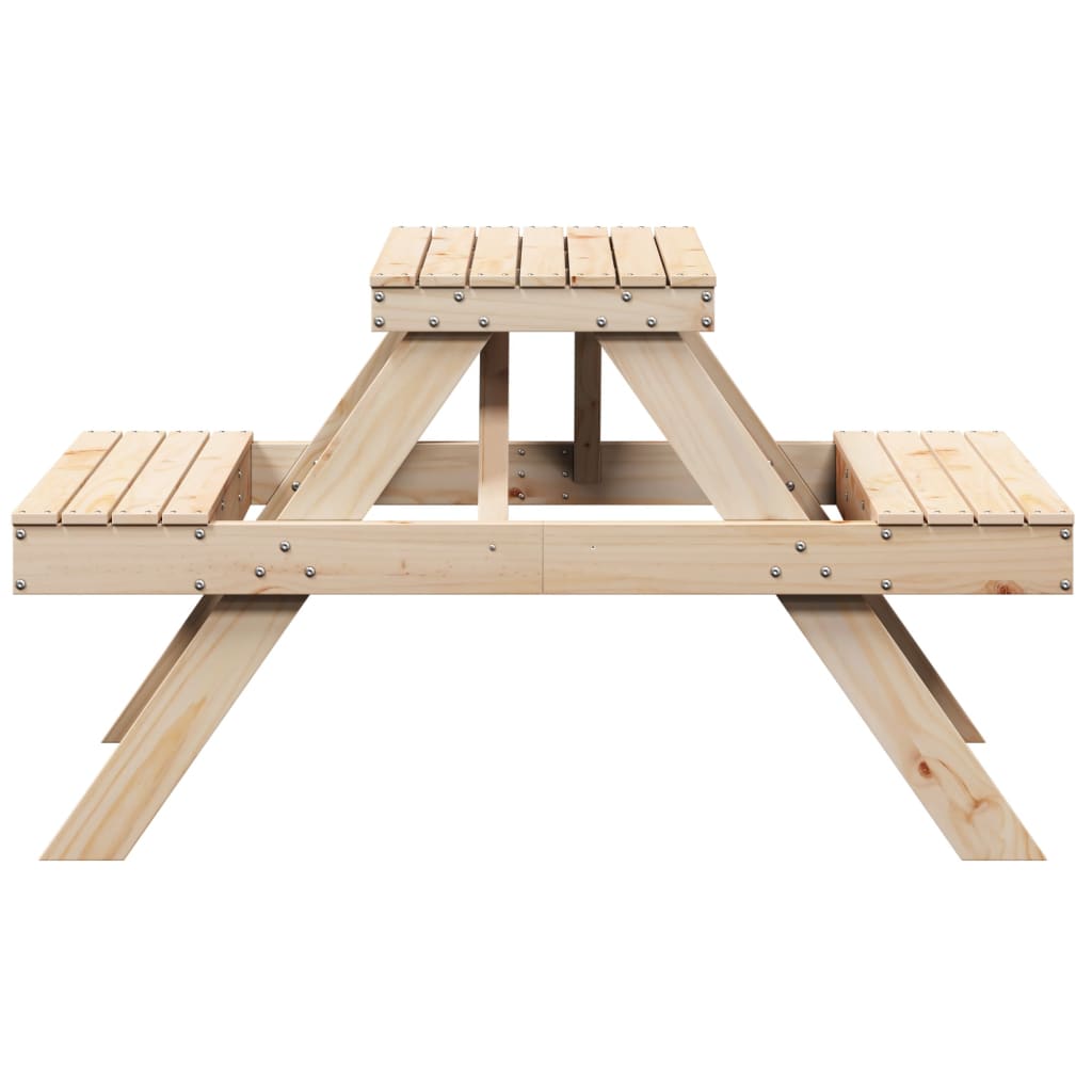 Tavolo da Picnic 105x134x75 cm in Legno Massello di Pino 832567