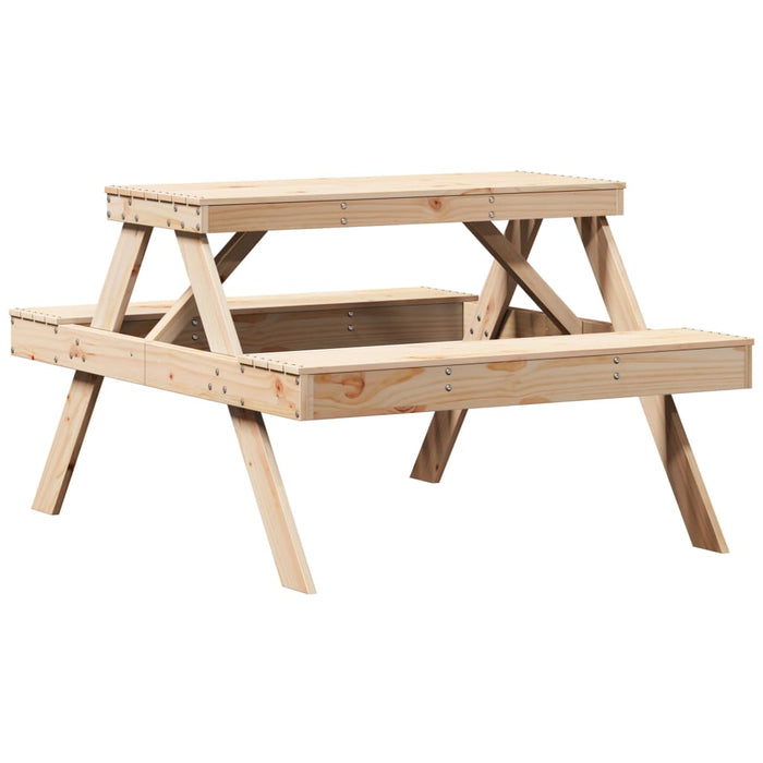 Tavolo da Picnic 105x134x75 cm in Legno Massello di Pino 832567