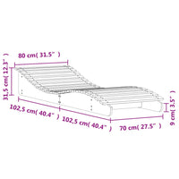 Lettino Prendisole Bianco 205x80x31,5 cm in Legno Massello Pino 832585