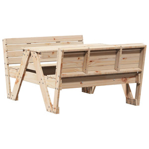 Tavolo da Picnic per Bambini 88x122x58cm Legno Massello di Pino 832601