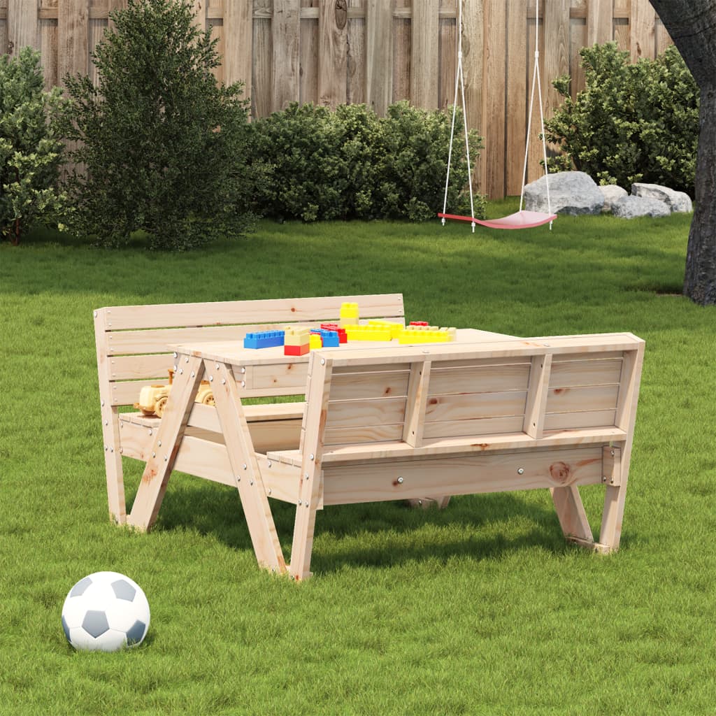 Tavolo da Picnic per Bambini 88x122x58cm Legno Massello di Pino 832601